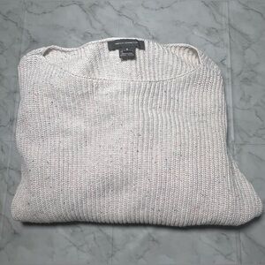 FRENCH CONNECTION grey confetti drop shoulder chunky ribbed knit sweater small